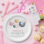 Outer Space Girl Verjaardag Galaxy Sterren Planete Papieren Bordje (Feest)