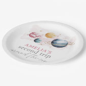 Outer Space Girl Verjaardag Galaxy Sterren Planete Papieren Bordje (Gekanteld)