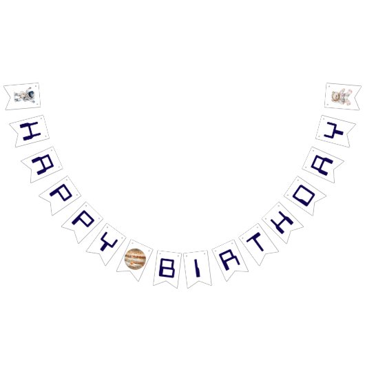 Outer Space Happy Birthday Bunting Flags-borden Vlaggetjes (Alle)