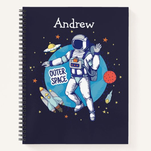 Outer Space Kids Schetsboek Notitieboek (Voorkant)
