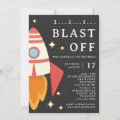 Outer Space Kids verjaardagsfeestje raket Kaart (Voorkant)