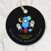 Outer Space Kittens Kat Astronaut Kinderen Verjaar Bedankjes Labels (Voorkant)