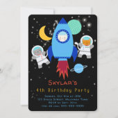 Outer Space Kittens Kat Astronaut Kinderen Verjaar Kaart (Voorkant)