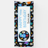 Outer Space Kittens Kat Astronaut Kinderen Verjaar Spandoek (Verticaal)