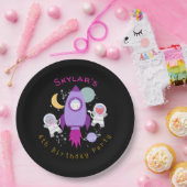 Outer Space Kittens Kat Astronaut Meisjes Verjaard Papieren Bordje (Feest)