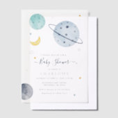 Outer Space Modern Baby shower Vellum Uitnodigingen (Offset)