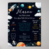 Outer Space My First Year Milestone Poster (Voorkant)