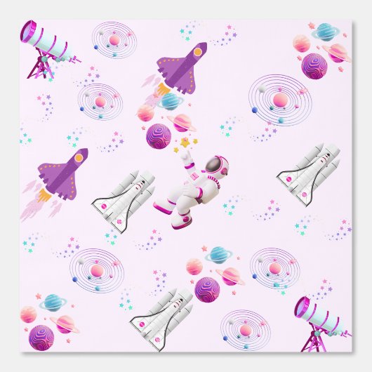 Outer Space Nursery Wallpaper Behang (Voorkant)