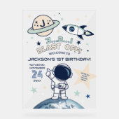 Outer Space Out of this World 1e Verjaardag Welkom Acryl Bord (Voorkant)