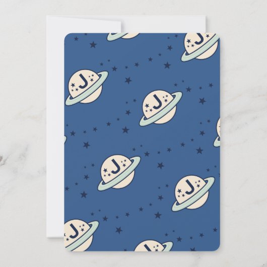 Outer Space Out of this World 1st Birthday Kaart (Achterkant)