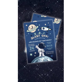 Outer Space Out of this World 1st Birthday Kaart