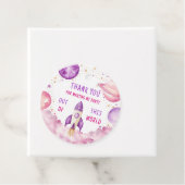 Outer Space Paarse Roze Verjaardag Bedankt Bedankjes Labels (In situ)