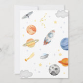 Outer Space Party Astronaut 2e verjaardag Kaart (Achterkant)