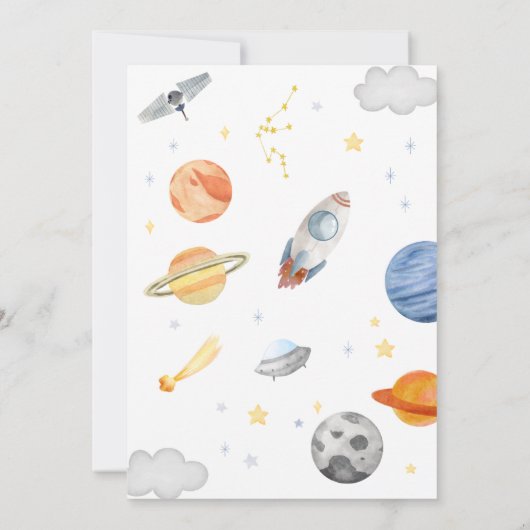 Outer Space Party Astronaut 2e verjaardag Kaart (Achterkant)
