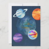 Outer Space Party Astronaut Uitnodiging voor verja (Achterkant)