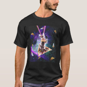 Outer Space Pizza Cat Regenboog Laser Taco Burrit T-shirt