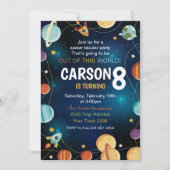 Outer Space Planet Birthday Kaart (Voorkant)