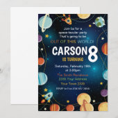 Outer Space Planet Birthday Kaart (Voorkant / Achterkant)