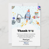 Outer Space planet boy verjaardag dank u kaart (Voorkant)