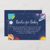 Outer Space Planet Galaxy Baby shower Boek Verzoek Informatiekaartje (Voorkant / Achterkant)