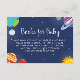 Outer Space Planet Galaxy Baby shower Boek Verzoek Informatiekaartje