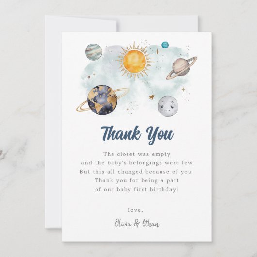 Outer Space Planet Galaxy Verjaardag Dankjewel Kaa (Voorkant)