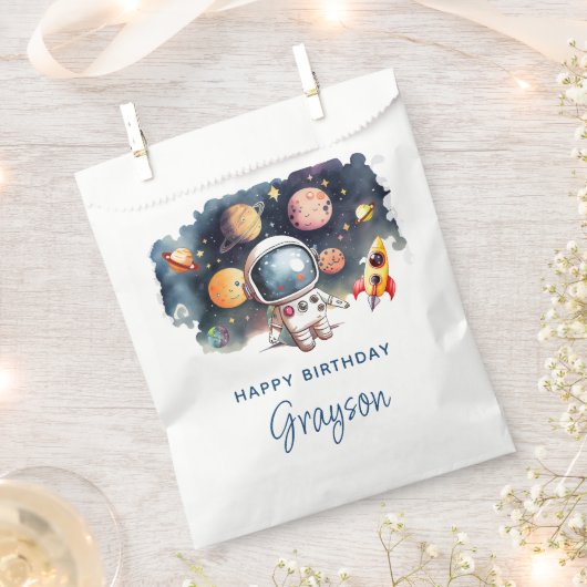 Outer Space Planeten Gefeliciteerd Verjaardag Bedankzakje (Geknipt)
