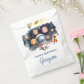 Outer Space Planeten Gefeliciteerd Verjaardag Bedankzakje (Gezegeld)