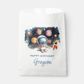 Outer Space Planeten Gefeliciteerd Verjaardag Bedankzakje (Voorkant)