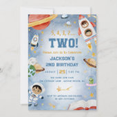 Outer Space Planets 2e verjaardagsfeest Kaart (Voorkant)