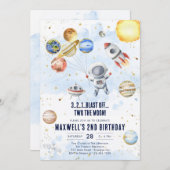 Outer Space Planets Astronaut Boy Birthday Kaart (Voorkant / Achterkant)