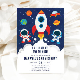 Outer Space Planets Astronaut Boy Birthday Kaart