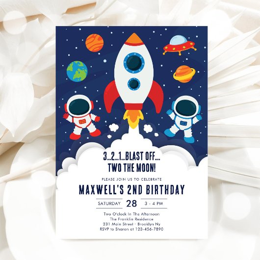 Outer Space Planets Astronaut Boy Birthday Kaart