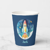 Outer Space Planets Eerste Verjaardag Papieren Bekers (Achterkant)