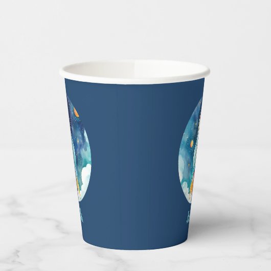 Outer Space Planets Eerste Verjaardag Papieren Bekers (Links)