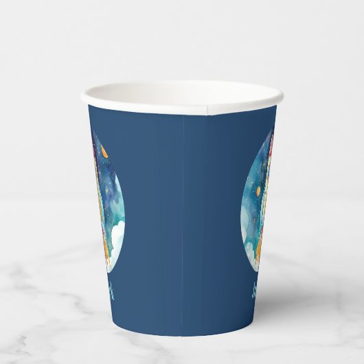 Outer Space Planets Eerste Verjaardag Papieren Bekers (Rechts)