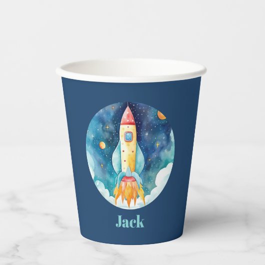 Outer Space Planets Eerste Verjaardag Papieren Bekers (Voorkant)