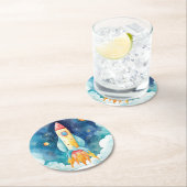 Outer Space Planets Eerste Verjaardag Ronde Kartonnen Onderzetter (Insitu)