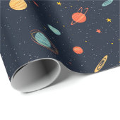 Outer Space Planets Galaxy Boy Verjaardag Cadeaupapier (Rol Hoek)