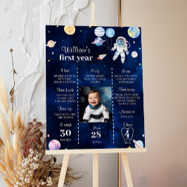 Outer Space Planets Galaxy Verjaardag Mijlpaal tek Poster