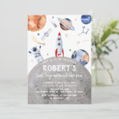 Outer Space Planets Geslacht Neutraal Eerste Verja Kaart (Staand voorkant)