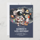 Outer Space Planets Jongen 10e Verjaardag Kaart (Voorkant)