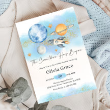 Outer Space Planets Jongen Eerste Baby shower Part