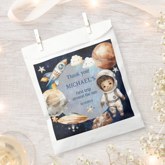 Outer Space Planets Jongen Eerste Verjaardag Favor Bedankzakje (Geknipt)