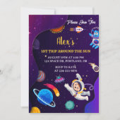 Outer Space Planets Kinder eerste verjaardagsuitno Kaart (Voorkant)