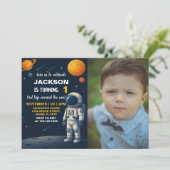 Outer Space Planets Party Nodig uit met foto Kaart (Staand voorkant)