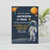 Outer Space Planets Party Uitnodigen Kaart (Staand voorkant)