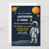 Outer Space Planets Party Uitnodigen Kaart (Voorkant / Achterkant)