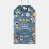 Outer Space Planets Raket Ship Bedankt Cadeau Labe Cadeaulabel (Achterkant)
