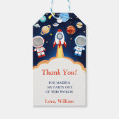 Outer Space Planets Raket Ship Bedankt Cadeau Labe Cadeaulabel (Voorkant)